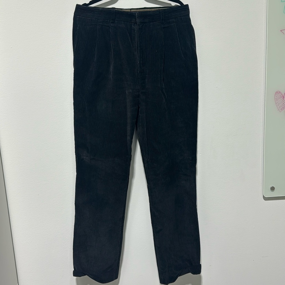 Black tailored vintage corduroy pant in excellent condition straight leg
